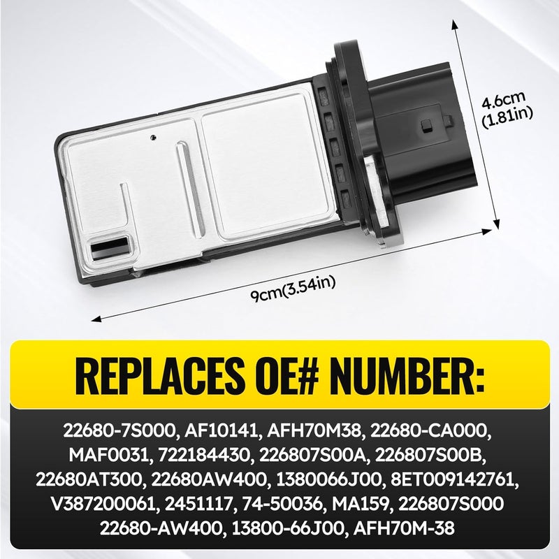 C-Tzu مستشعر تدفق الهواء الشامل MAF 22680-7S000 AF10141 MAF0031 لسيارات إنفينيتي G35 G37 QX56، نيسان 350Z 370Z ألتيما ماكسيما فرونتير مورانو تيتان إكستيرا وسوزوكي إكواتور موديلات وسنوات متعددة - Image 5